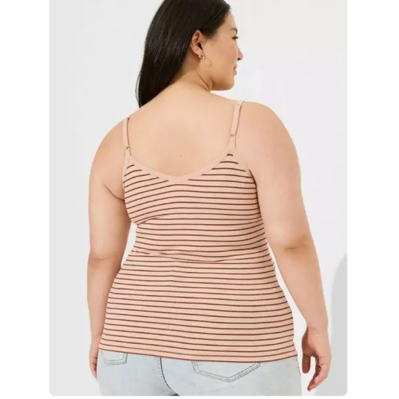 Torrid Striped Ruched Pink Top - Picture 3 of 7